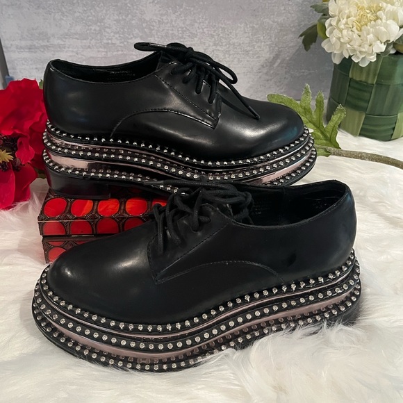 Jeffrey Campbell Shoes - Jeffrey Campbell Platform Rhinestone Oxfords Sz 6.5 NWOT